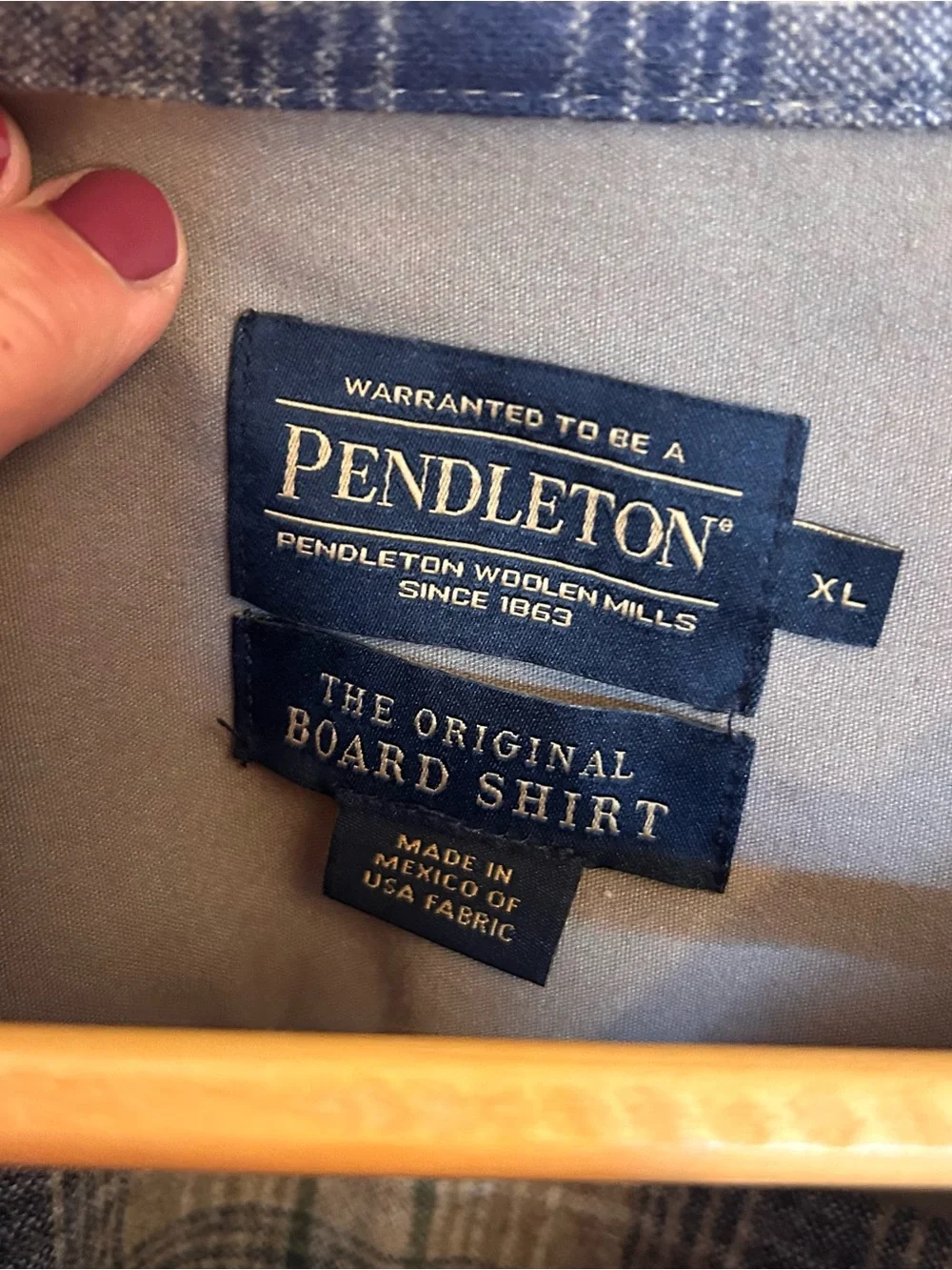 Pendleton Navy and Cream Plaid Button-Up Board Shirt - Picture 5 of 13